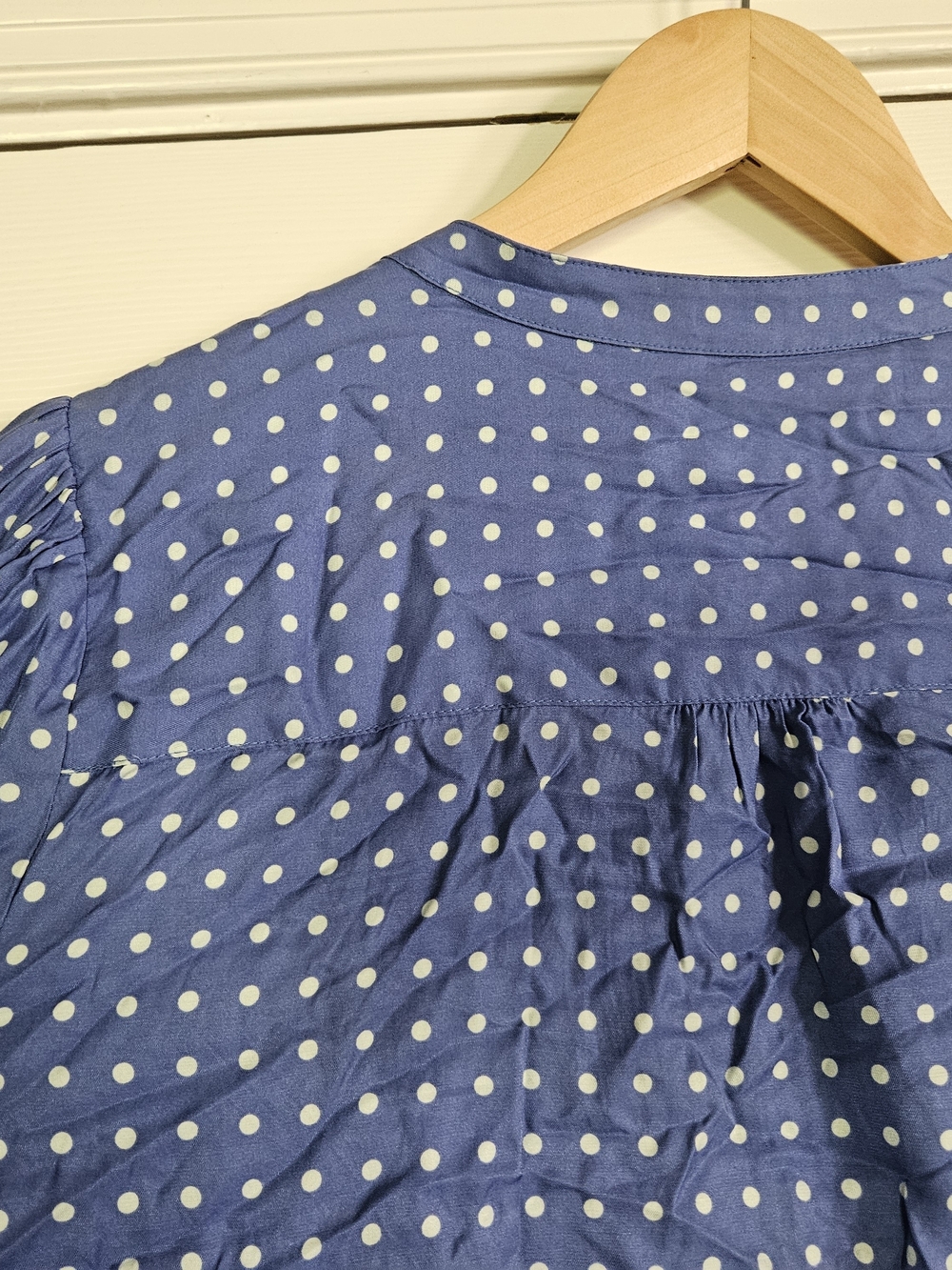Boden Blue and White Polka Dot Button-Down Shirt - Picture 4 of 5